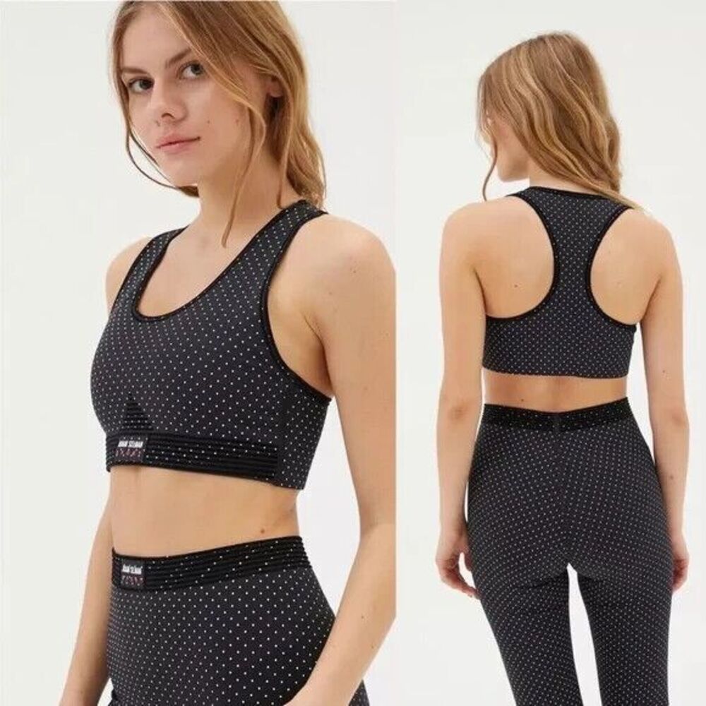 Adam Selman Sport Women's Bonded Active Tank Top Bra Micro Dot Sz S NWT 145